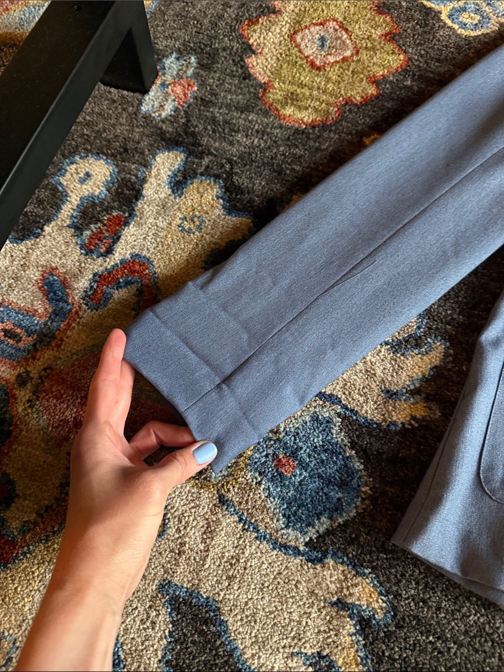 H&M Powder Blue Single-Button Blazer Jacket - Picture 6 of 7